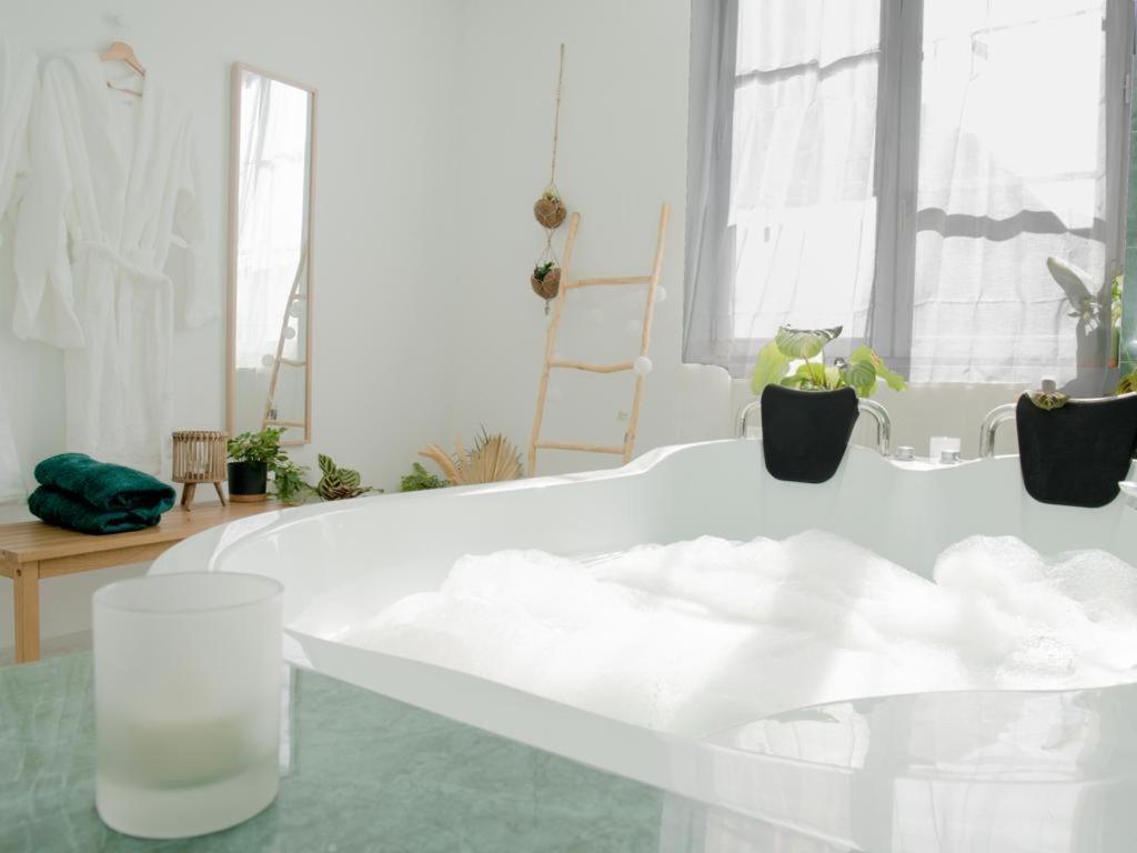 Evasion Tropicale - Studio Avec Spa, Cosy Et Renove Au Coeur De Soissons - 2 Pers Kültér fotó
